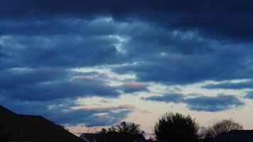 The beautiful sunset sky view with the colorful clouds as background photo