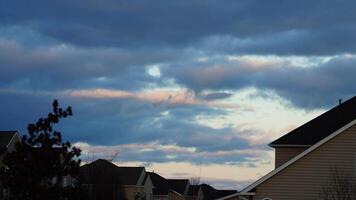 The beautiful sunset sky view with the colorful clouds as background photo