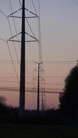 The electric wire cross the forest in the lines photo