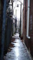 The beautiful Philadelphia city view in the rainy winter day photo