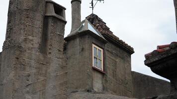 An old house built with the concrete located in the Dolystown of the USA photo