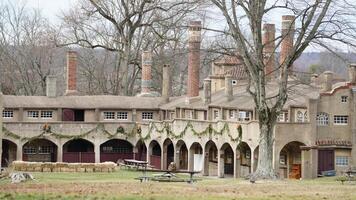 An old house built with the concrete located in the Dolystown of the USA photo