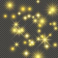 Gold backdrop with stars and dust sparkles vector