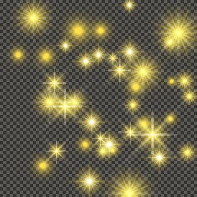 Gold backdrop with stars and dust sparkles