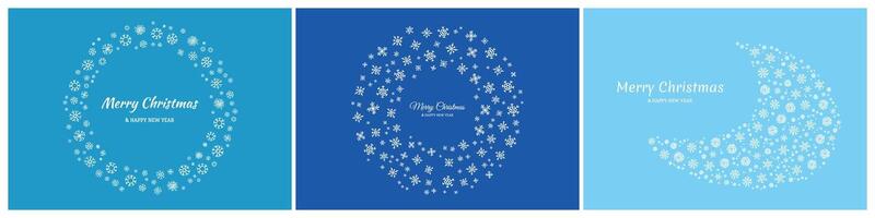 Set of Merry Christmas backgrounds with snowflakes vector
