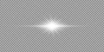 White horizontal light effect of lens flares vector