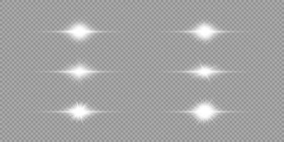 White horizontal light effect of lens flares vector
