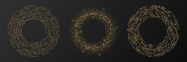 Abstract gold glowing halftone dotted background vector
