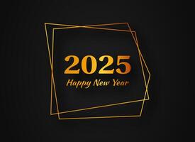 2025 Happy New Year gold geometric polygonal background vector