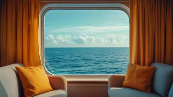 A view of the ocean from a cruise ship photo