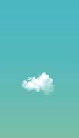 Cloud isolated on soft green background. Vertical template for digital social media post, screen, mobile app photo