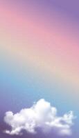 Cloud on gradient rainbow background. Vertical template for digital social media post, screen, mobile app photo