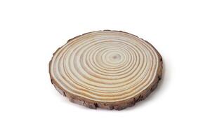 Wooden circle isolated on white background with clipping path. Top view. photo