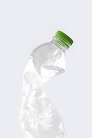 Recycle plastic bottle isolated on white background. photo