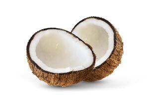 Coconuts isolated on the white background - Clipping path photo