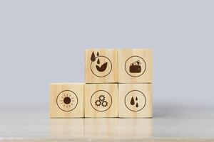wooden blocks with different symbols on them photo