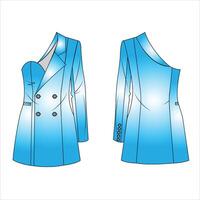 evening wear in showing a tailored tuxedo with a white dress shirt and black bow tie for the man, complemented by an elegant asymmetrical one-shoulder gown with beaded vector