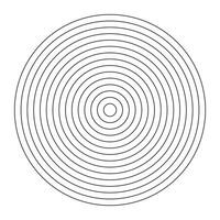 Polar grid of 14 concentric circles. Wheel of life, habits tracker. Coaching blank. Circle diagram divided on fourteen segments. Blank polar graph paper. Graphic template. vector