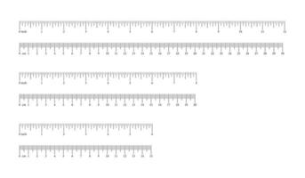Inch, metric rulers. Measuring tools. Scale for ruler in centimeters, inches. Metrics indicators cm, inch. Measuring scales. Inches, centimeters measuring scale. vector