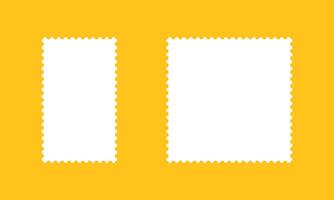 Postage stamp frames. Empty borders, backdrops for postcards, letters. White rectangular vintage stamps. Tags, labels, coupons, boxes with curvy, wiggly, wavy perforated edges. vector