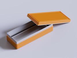 A small orange box with a lid open photo
