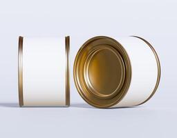 Two empty cans on a white background photo