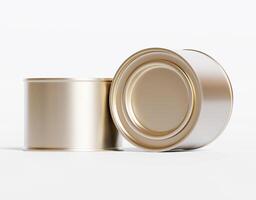 Two empty cans on a white background photo