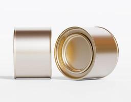 Two empty cans on a white background photo