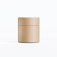 A beige container with a lid on a white background photo