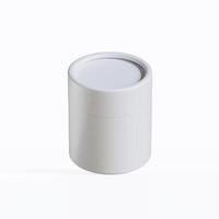 A white container with a lid on a white background photo