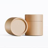 Two empty containers with a lid on a white background photo