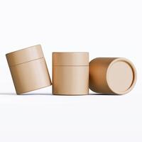 Three empty brown containers on a white surface photo
