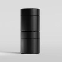 A black container with two black containers on it photo