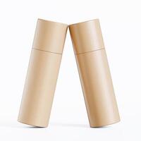 Two empty cardboard tubes on a white surface photo