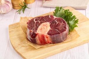 Raw beef ossobuco for roast photo
