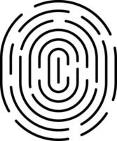 Fingerprint Scan Line Icon Design vector