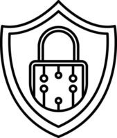 Secure Connection Line Icon Design vector