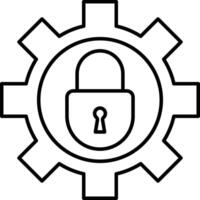Security System Line Icon Design vector