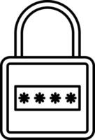 Password Line Icon Design vector