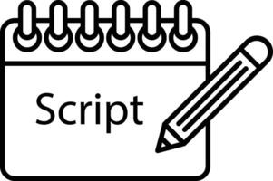 Short Script Line Icon Design vector