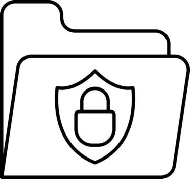 Secure Folder Line Icon Design vector