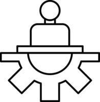 Leader Gear Line Icon Design vector