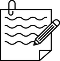 Brief Notes Line Icon Design vector