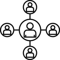 Team Coordination Line Icon Design vector