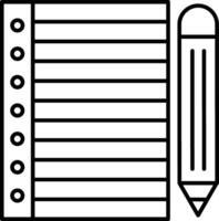 Note Taking Line Icon Design vector