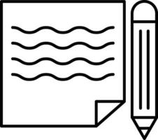 Note with Pencil Line Icon Design vector