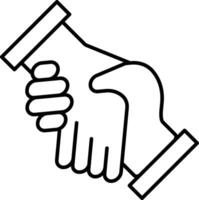Trust Handshake Line Icon Design vector