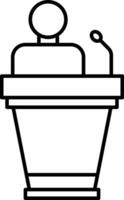 Leader at Podium Line Icon Design vector