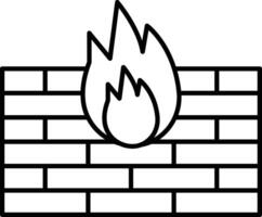 Firewall Line Icon Design vector
