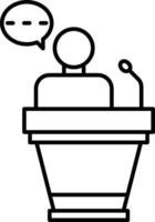Motivational Speech Line Icon Design vector